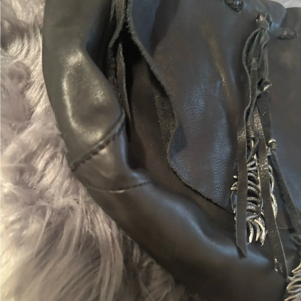 Lucky Brand Black Leather Hobo Bag